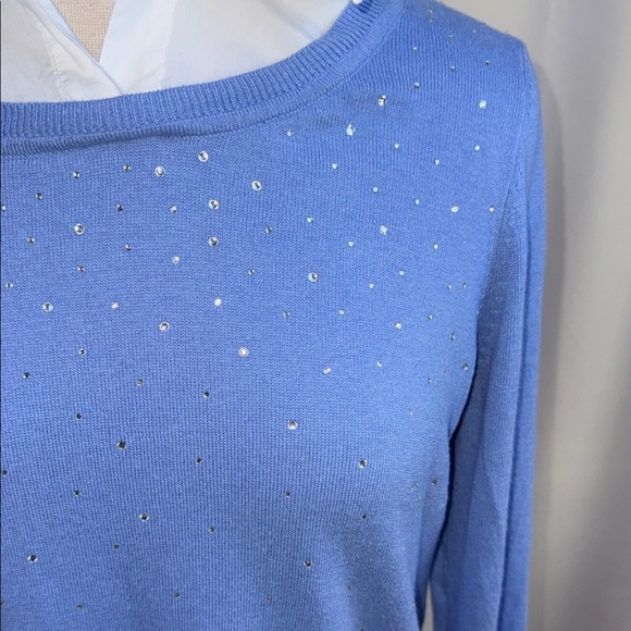 Chico's Blue Sparkle Sweater, Chico's Size 2 or Sz 12 or Large - Picture 3 of 8